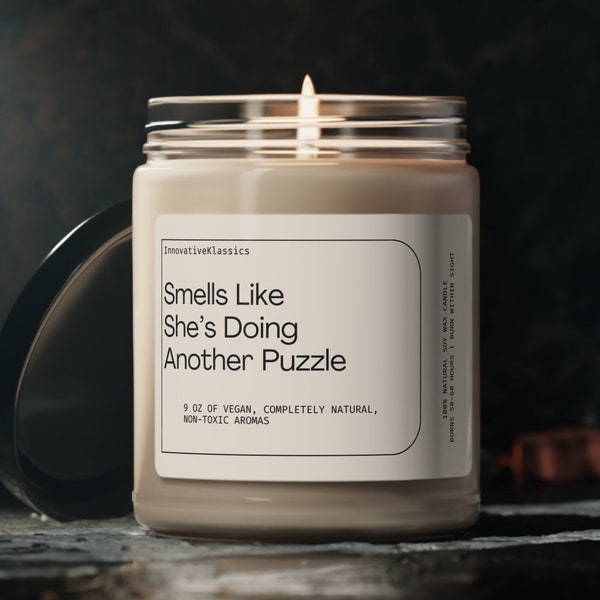 Smells Like She's Doing Another Puzzle, Puzzle Lover Gifts, Puzzle Lovers, Custom Gift for Puzzle Lovers, Personalized Puzzle Gifts, Candle