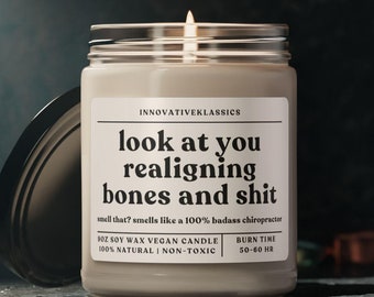 Funny Chiropractor Gift Candle Chiropractic Gifts Funny Chiropractor Office Decor Candle for Him Her Birthday Christmas Graduation Gifts Fun