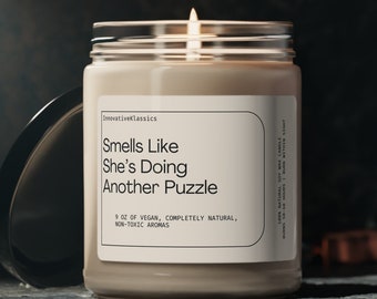 Smells Like She's Doing Another Puzzle, Puzzle Lover Gifts, Puzzle Lovers, Custom Gift for Puzzle Lovers, Personalized Puzzle Gifts, Candle