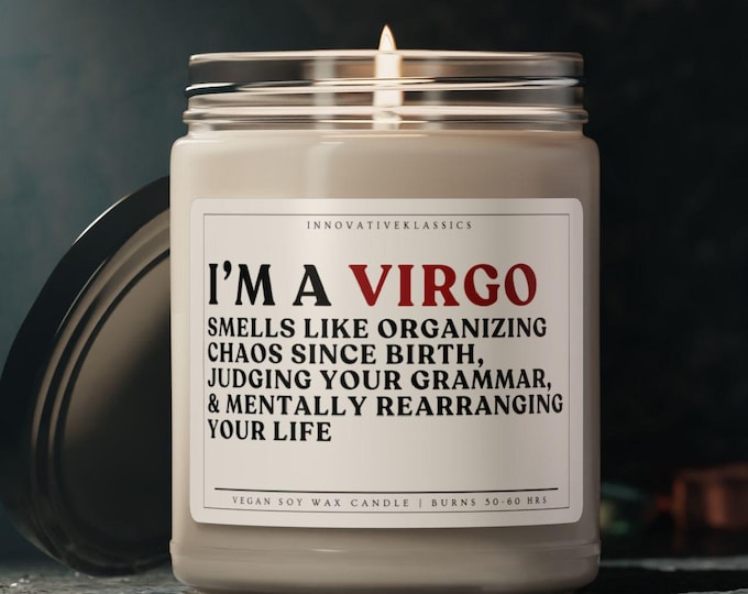 Funny Virgo Zodiac Sign Gifts Virgo August September Birthday Candle Funny Virgo Star Sign Candle Astrology Christmas Gift for Her Zodiac