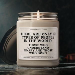 Funny Binary Code Gift Tech Support Gifts IT Candle Technology Developer Project Manager Software Engineer Gifts Computer Technician Coding
