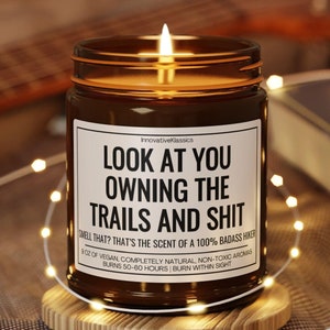 Funny Hiking Gifts for Men Women Hiker Gift Birthday Christmas Hiking Decor Mountain Lover Nature Lover Candle for Him Her Adventure Buddies