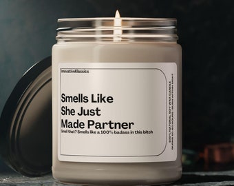 Law Firm Partner Gift Funny New Law Firm Partner Custom Candle Personalized Making Partner Birthday Christmas Gift for Attorney Lawyer Funny