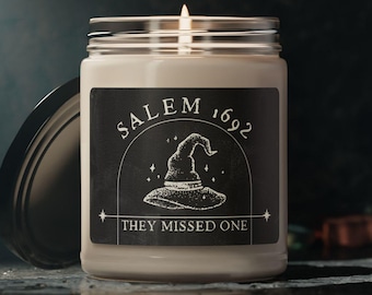 Halloween Witchy Candle Salem 1692 They Missed One Halloween Spooky Season Gifts for Her Best Friend Witch Trials Fall Decor Massachusetts