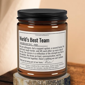 Custom Employee Christmas Gifts Best Team Ever Thank You Gifts Bulk for Team Personalized Candles Corporate Gifts for Employee Appreciation