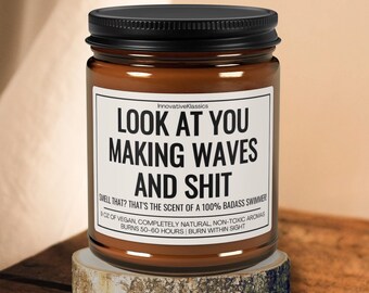 Funny Swimming Gifts for Men Women Swimmer Gifts Birthday Christmas Swim Team Coach Gift Swimmer Him Her Decor Pool Ocean Lover Candle Fun