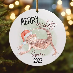 Bearded Dragon Personalized Christmas Ornament, Custom Bearded Dragon Ornament, Bearded Dragon Gifts, Bearded Dragon Lover Gifts, Beardies