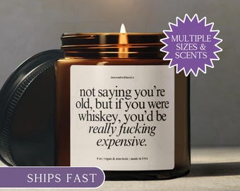 Funny Birthday Gifts for Men 40th 50th Bday Candle for Husband Boyfriend Dad Uncle Brother in Law 60th 70th Whiskey Lover Gag Gifts for Him