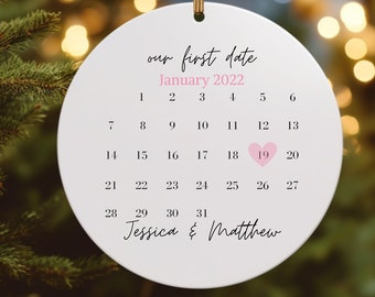 Our First Date Ornament, First Date Gifts for Girlfriend, First Date Gift for Boyfriend, First Christmas Together, First Date Memory Cute