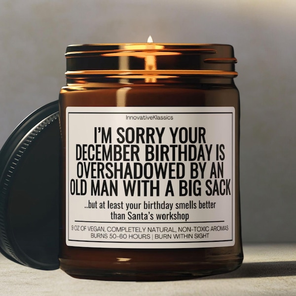 Funny December Birthday Gifts Candle for Christmas Birthday Born in December Gifts Sagittarius Capricorn Fun Zodiac Sign Gifts for Men Women