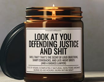 Funny Lawyer Gift for Men Women Law School Graduation Candle Birthday Christmas Gift New Lawyer Present Desk Decor Bar Exam Passing Congrats
