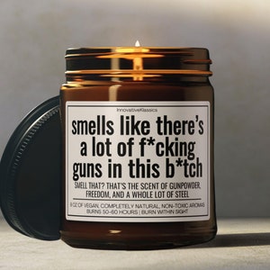 Funny Gun Lover Gifts Gun Owner Christmas Birthday Gifts for Boyfriend Husband Dad Hunting Gifts for Men Him Gun Room Firearm Candle Decor