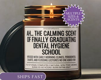 Funny Dental Hygiene Graduation Gifts Custom RDH School Graduate Candle Personalized Dental Hygienist New Future Dentist Gifts NBDHE Decor