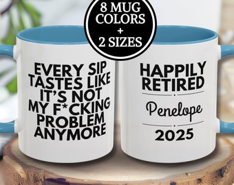 Personalized Retirement Coffee Mug Funny Custom Happy Retirement Gifts Retired Gift Coworker Boss Manager Co Worker Retiring Friend Her Him