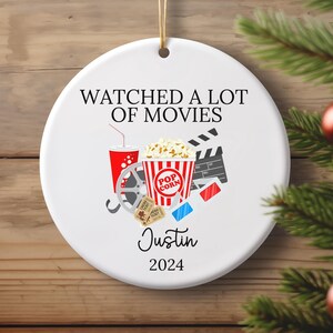 Custom Movie Gifts Funny Movie Lover Christmas Ornament for Movie Critic Personalized Gift for TV Lovers Christmas Birthday Gift Men Women