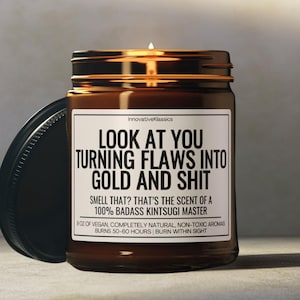 Funny Kintsugi Gifts for Men Women Kintsugi Lover Decor Kintsugi Art Artist Gifts for Birthday Christmas Kintsugi Candle Pottery Gift Set