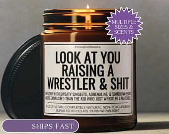 Funny Wrestling Mom Gifts Candle for Wrestler Mama Dad Birthday Christmas Present for Parent of Wrestler Sports Decor Gift School Wrestling
