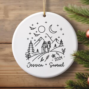 Custom Hiking Gift for Couple Personalized Hikers Ornament Hiking Wedding Gift Hiker Gifts for Men Women Hiker Christmas Gift Couples Gifts