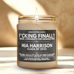 Custom Graduation Gifts Funny Masters Grad Candle Class of 2025 PhD Bachelor&#39;s Doctorate Her Him Men Women Personalized College Keepsakes