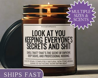 Funny Therapist Gift Counselor Appreciation Gifts Emotional Support Candle Gifts for Birthday Christmas LPC Graduation Gifts Thank You Gift