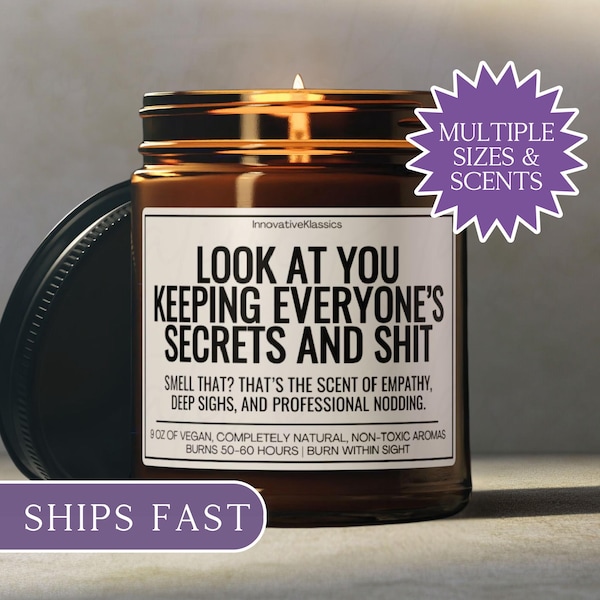 Funny Therapist Gift Counselor Appreciation Gifts Emotional Support Candle Gifts for Birthday Christmas LPC Graduation Gifts Thank You Gift