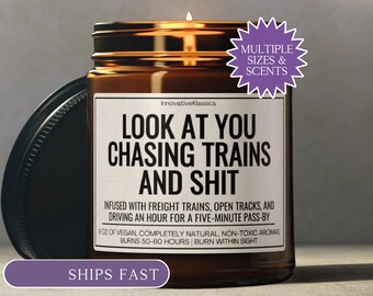 Funny Railfanning Gifts for Train Lovers Freight Train Railroad Photographer Gag Gift Rail Fan Watching Trains Candle for Birthday Christmas
