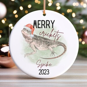 Bearded Dragon Personalized Christmas Ornament, Custom Bearded Dragon Ornament, Bearded Dragon Gifts, Bearded Dragon Lover Gifts, Beardies