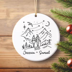 Custom Hiking Gift for Couple Personalized Hikers Ornament Hiking Wedding Gift Hiker Gifts for Men Women Hiker Christmas Gift Couples Gifts