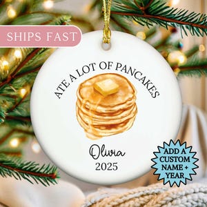 Funny Custom Pancakes Gift Personalized Pancake Lover Christmas Ornament Foodie Gift Unique Keepsake Men Women Breakfast Food Lovers Decor
