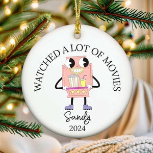 Custom Movie Gifts Funny Movie Lover Christmas Ornament for Movie Critic Personalized Gift for TV Lovers Christmas Birthday Gift Men Women