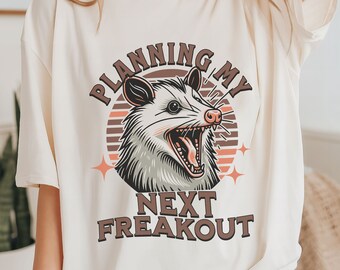 Funny Opossum Shirt Sarcastic Angry Opossum Lover TShirt Cute Sarcastic Tee Feral Girl Summer Possum Shirt Funny Animal T-Shirt Vintage Cute