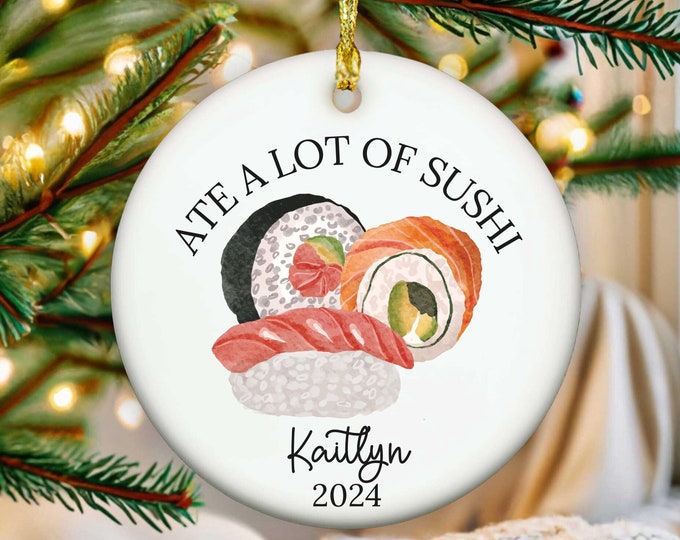 Funny Sushi Gifts for Women Men Custom Sushi Christmas Ornament Gift Christmas Birthday Personalized Gift Sushi Lover Salmon Sashimi Present