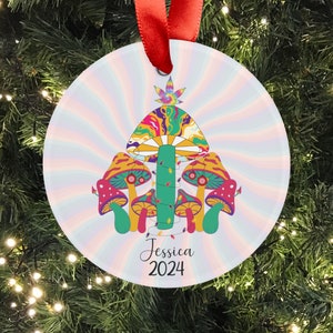 Personalized Mushroom Gifts Mushroom Christmas Ornament Custom Mushroom Gift Mushroom Decor Trippy Mushroom Art Cottagecore Ornaments Gifts