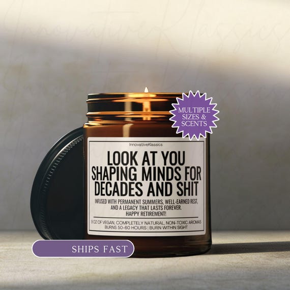 Funny Teacher Retirement Gifts Retired Teacher Retiring Educator Professor Party Candle Decor Keepsake Teacher Farewell End of Year Retiree
