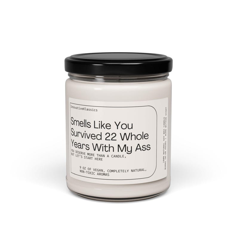 22nd Anniversary Gift, 22 Year Anniversary Gift, Wedding Anniversary Funny Husband Wife Anniversary Candle 22nd Him Her Copper Anniversary image 6