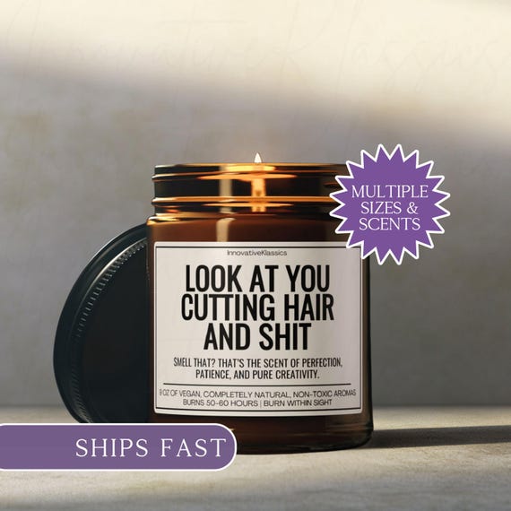 Funny Hairstylist Gifts for Men Women Hair Stylist Barber Candle Gift for Birthday Christmas Gifts Hairdresser Salon Decor Cosmetology Gifts