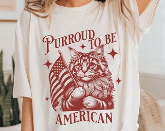 Cat 4th of July Shirt Cat USA Cat TShirt Independence Day Patriotic Kitty Shirt Fourth of July Shirt Trendy Vintage Tee Cat Lover Shirt Gift