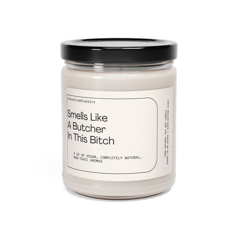 Smells Like a Butcher In This Bitch, Butcher Gifts, Gift for Butcher, Funny Butcher Candle, Butcher Christmas Gift, Butcher Gag Gifts Funny image 3