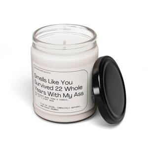 22nd Anniversary Gift, 22 Year Anniversary Gift, Wedding Anniversary Funny Husband Wife Anniversary Candle 22nd Him Her Copper Anniversary image 5