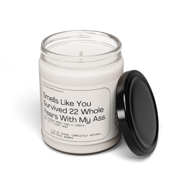 22nd Anniversary Gift, 22 Year Anniversary Gift, Wedding Anniversary Funny Husband Wife Anniversary Candle 22nd Him Her Copper Anniversary image 5