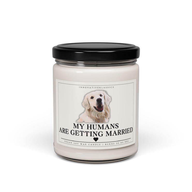 Custom Dog Engagement Gift Cat Engagement Custom Pet Engagement Candle Personalized My Humans Are Getting Married Dog Photo She Said Yes bild 6