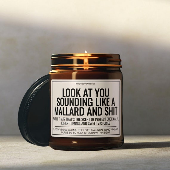 Funny Mallard Duck Hunter Gifts for Dad Him Men Women Father's Day Duck Hunting Caller Calling Decor Funny Duck Call Candle Hunt Ducks Gifts