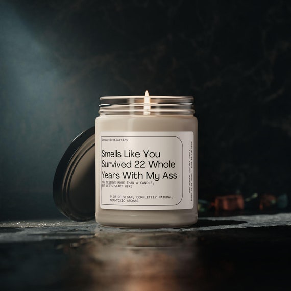 22nd Anniversary Gift, 22 Year Anniversary Gift, Wedding Anniversary Funny Husband Wife Anniversary Candle 22nd Him Her Copper Anniversary