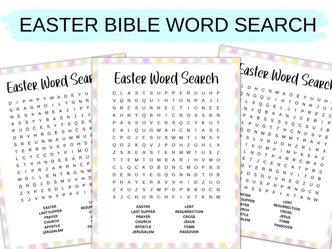 Easter Bible Word Search Bundle Church Word Search Easter - Etsy