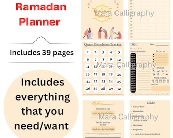 Ramadan Planner Printable, Undated Daily Tracker (PDF Download, 39 Pages)