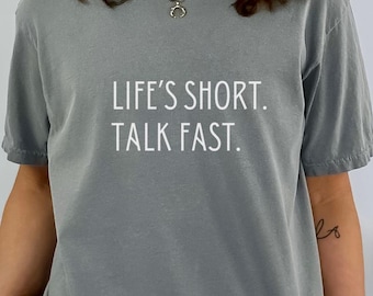 Life's Short, Talk Fast, Gilmore Girls, Lorelei, Rory, fast talkers, coffee, signature quote, tag line, Luke's diner, large coffee cups