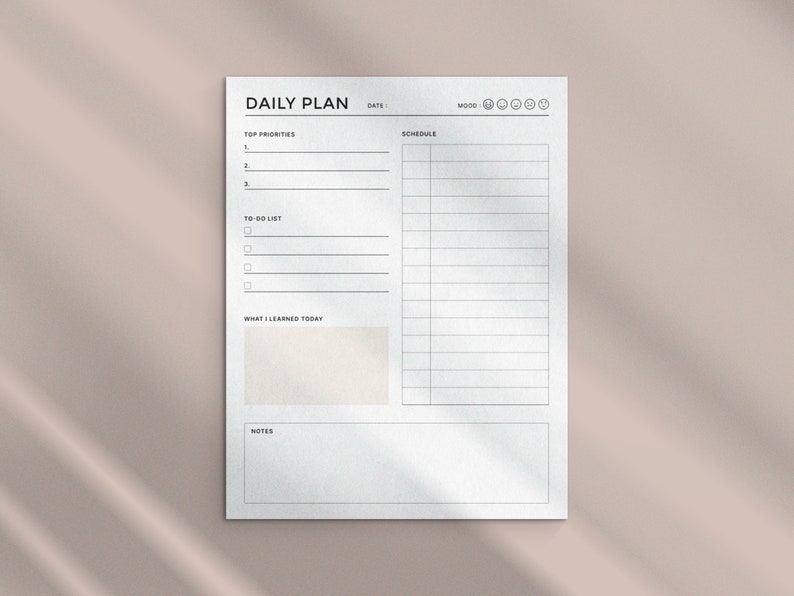 24 Hour Daily Planner Printable Goodnotes Template Digital Etsy