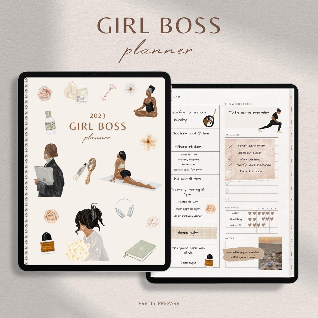 2023 Digital Planner That Girl Planner Girl Boss Black - Etsy México