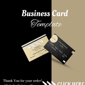 Business Credit Card themed template. Canva editable.