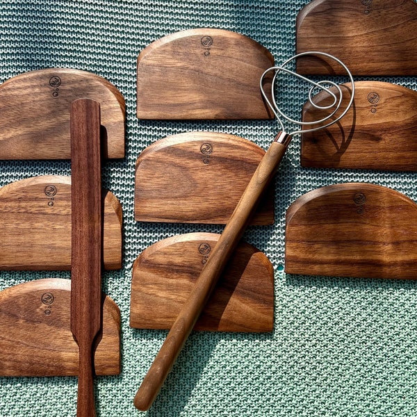Walnut Squiggly Scraper Spatula